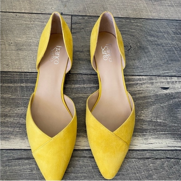 NWT Franco Sarto Sattara Yellow Suede Flats Spring Summer Office Size 11 - Picture 5 of 15